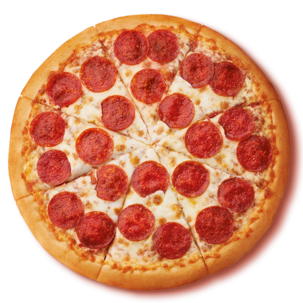 Sauce tomate, mozzarella, pepperoni et olives